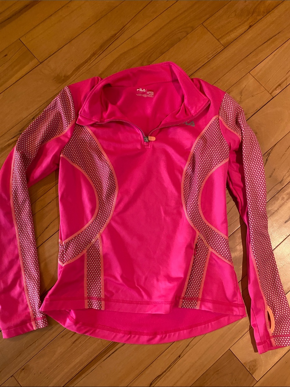 Fila Women's Bright Pink Quarter-Zip Athletic Pullover